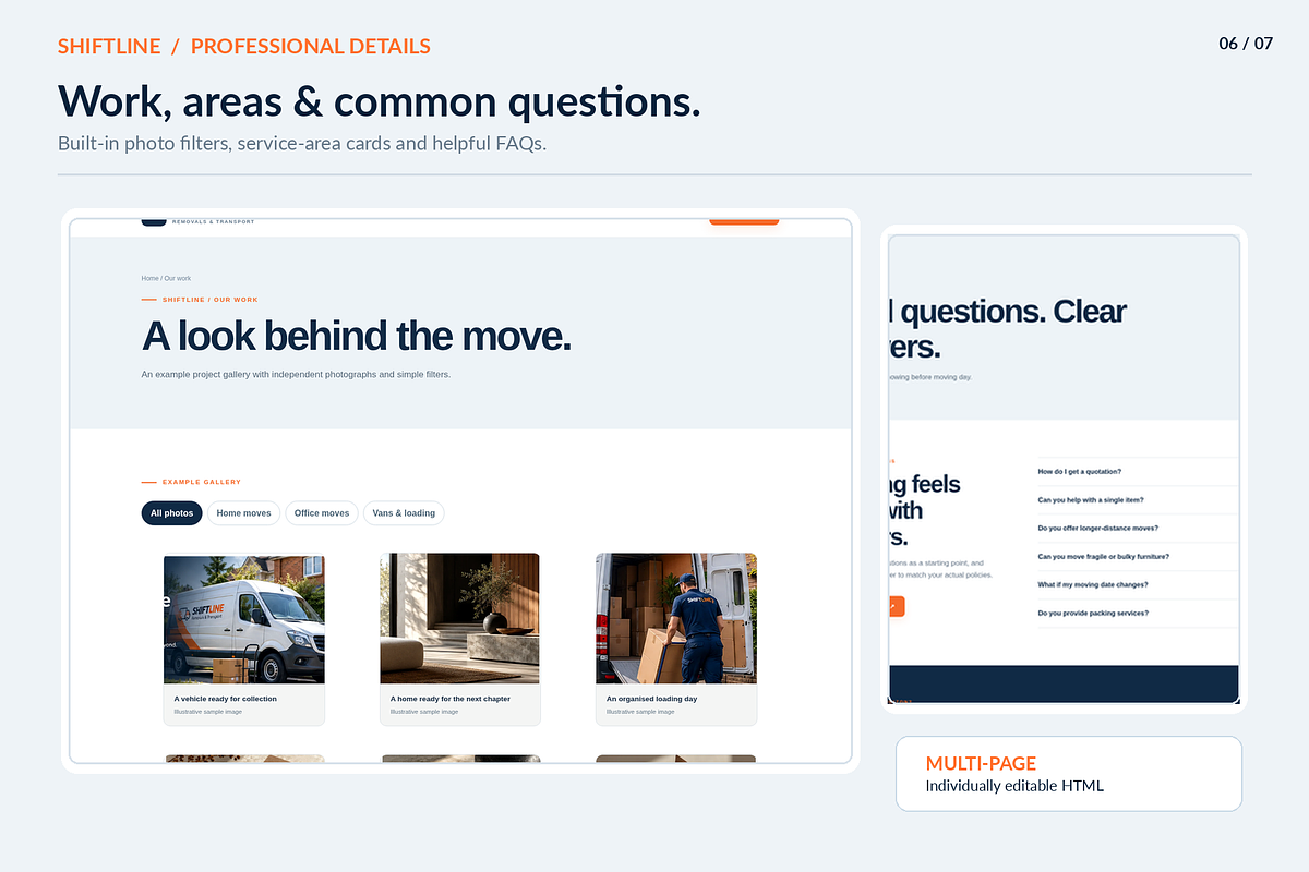 SHIFTLINE - Removals HTML Template, a HTML Template by Darweish Designs (Photo 7 of 7)