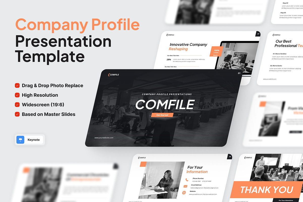 Comfile - Company Profile Keynote, a Presentation Template by SquidPixey (Photo 1 of 6)