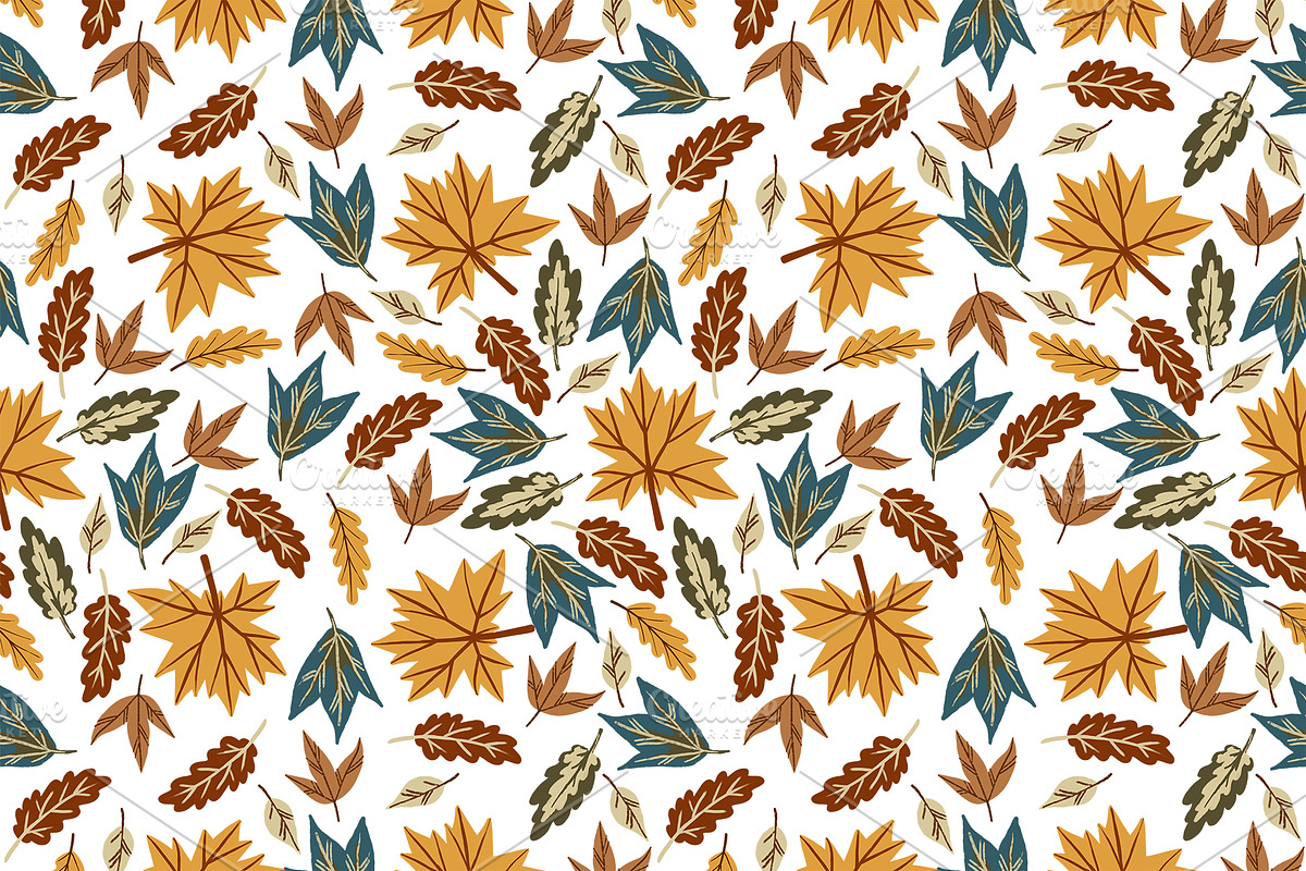 Unique Fall Leaves Seamless Pattern, a Pattern Graphic by Chloe's Illustrations (Photo 1 of 4)