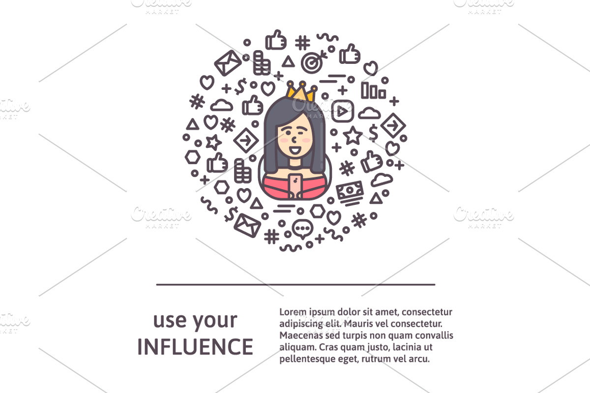 Influencer Marketing Set, a Person Illustration by Asya Malysheva (Photo 7 of 9)