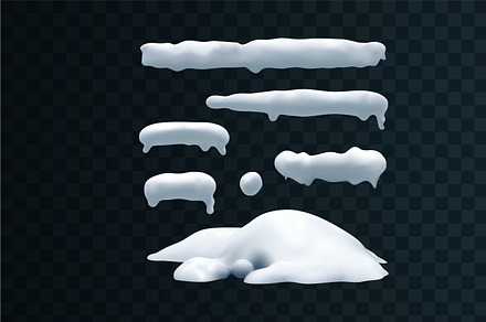 Vector set of snow caps
