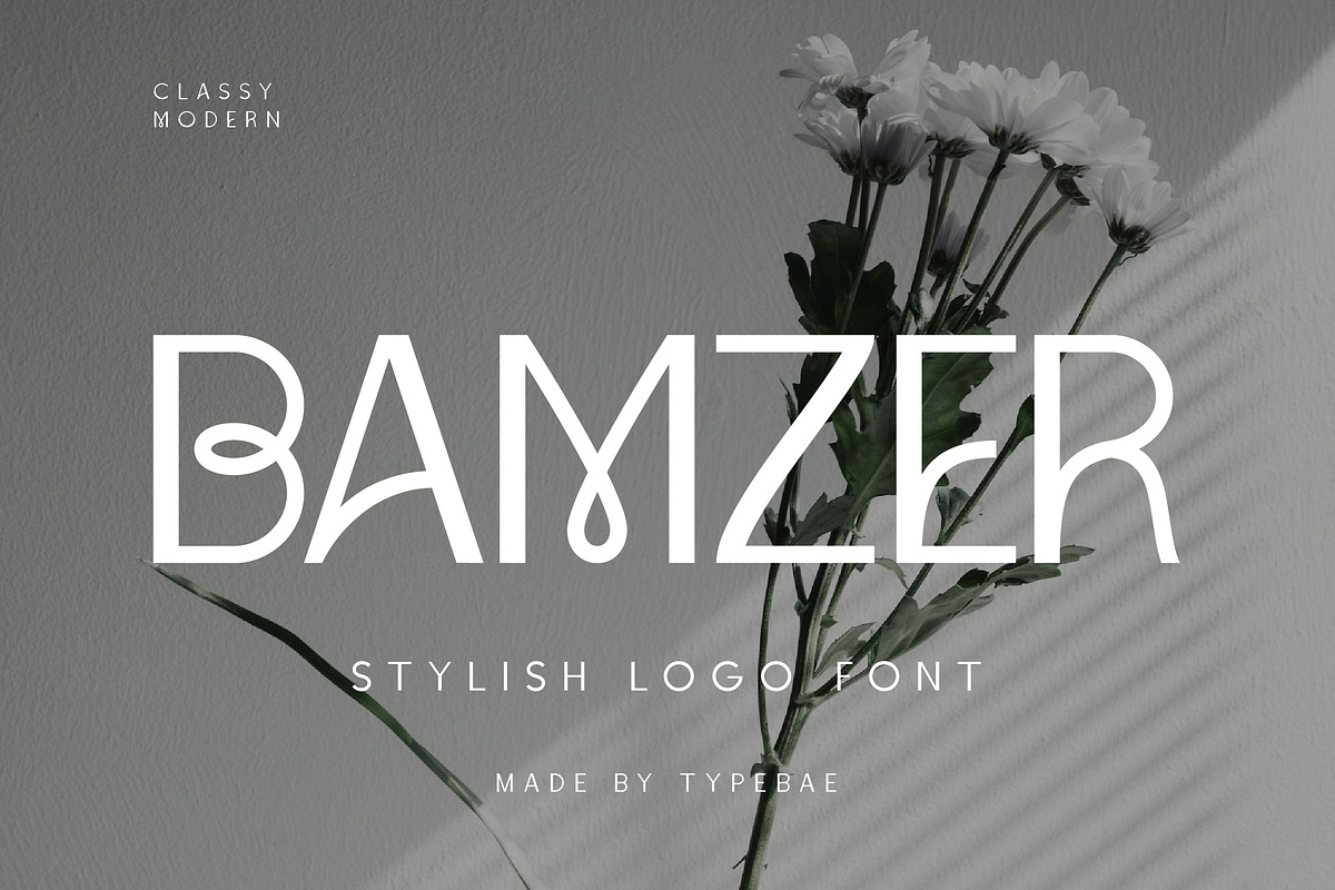 Bamzer Stylish Logo Font, a Sans Serif Font by Typebae (Photo 1 of 9)
