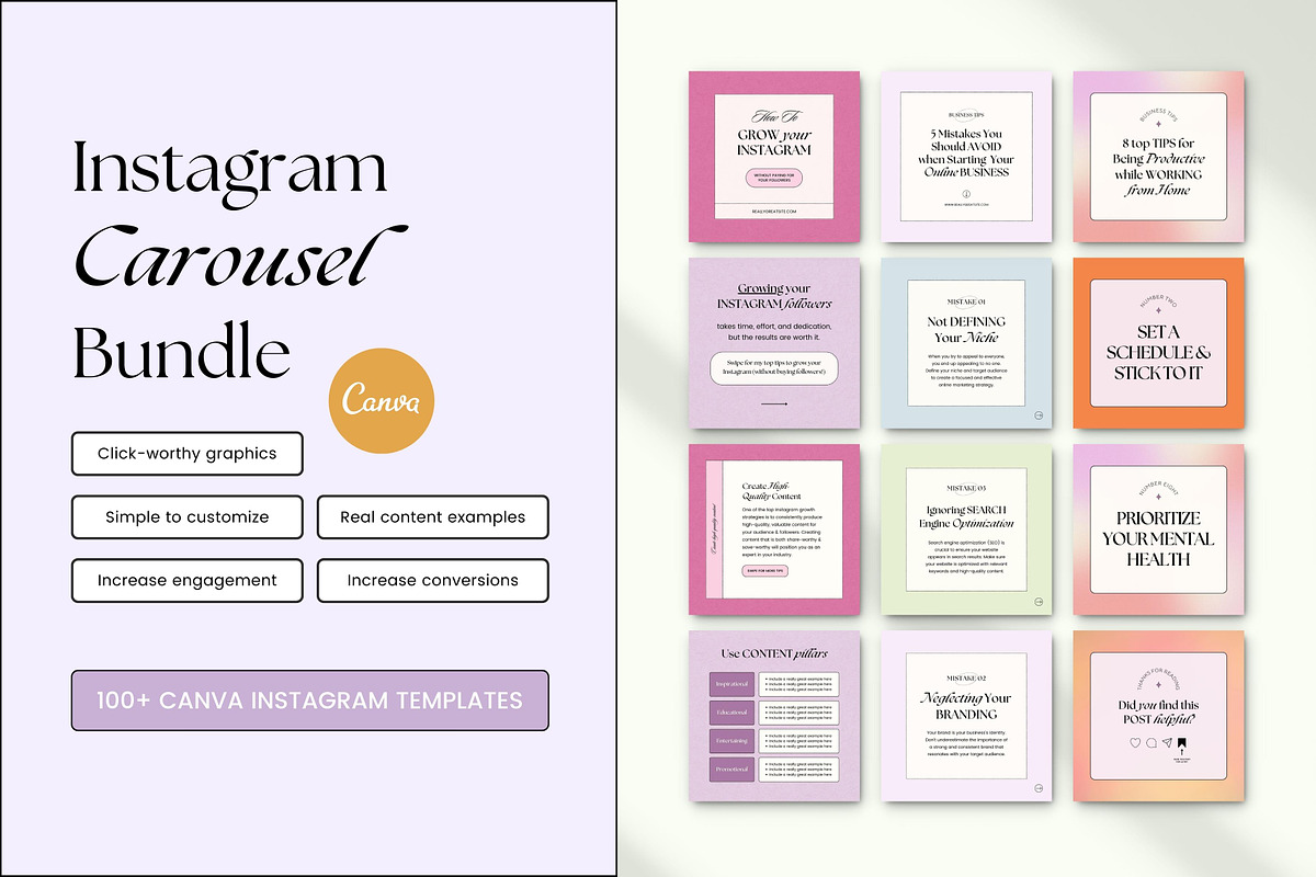 Instagram Carousel Templates Canva, a Social Media Template by Fallon Gerst (Photo 4 of 19)