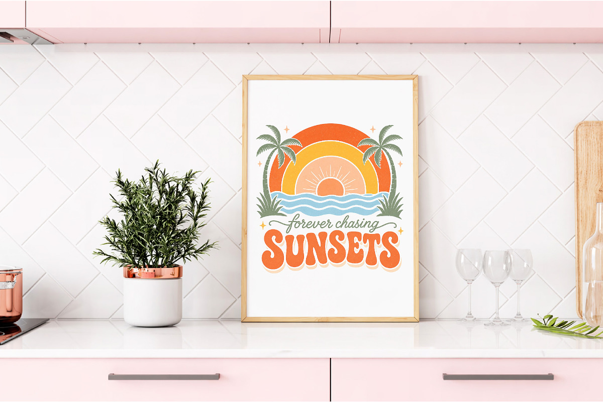 Retro Forever Chasing Sunsets Summer, an Illustration by Dream Creation (Photo 5 of 6)