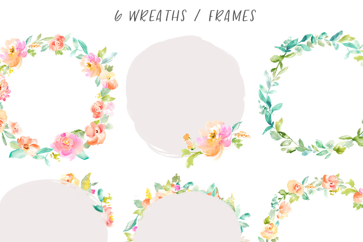 Peonia Watercolor Design Set, an Illustration by Angie Makes (Photo 5 of 9)