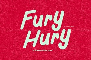 Fury Hury // Handwritten Font, a Handwritten Font by Rasiorise Studio