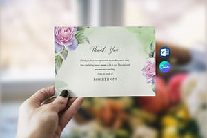 Funeral Floral Thank You Card