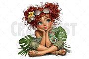 Whimsical Summer Girl Clipart, an Illustration by Craft Nest (Thumbnail 11 of 12)