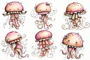 Whimsical summer jellyfish clipart, an Illustration by Designworld (Thumbnail 2 of 8)