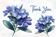Periwinkle Flower Watercolor Clipart, an Illustration by RobertsArt (Thumbnail 7 of 7)