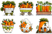 Carrot Easter Watercolor Clipart Set, an Illustration by Sublimation Artist (Thumbnail 5 of 7)