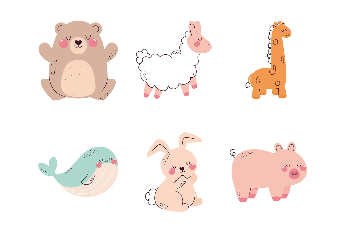 Cute Animals Illustration Set preview 3