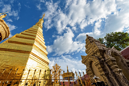 Wat phra that cho hae temple featuring phra that cho hae, temple, and phrae, an Architecture Photo by yongkiet jitwattanatam
