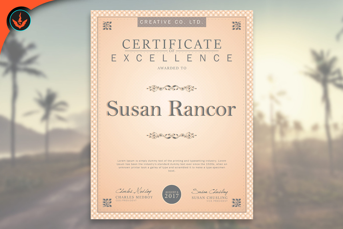 Classic Certificate Template, a Stationery Template by SeraphimChris (Photo 7 of 8)