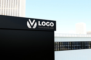 3d Logo Mockup In Building