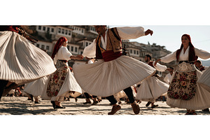 Albanian Folk Dancers in Traditional, a Person Photo by piter.goskov