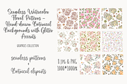 Watercolor Handdrawn Floral Patterns, a Pattern Graphic by Art (Thumbnail 2 of 3)