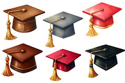 Colorful Graduation Cap Clipart PNG, an Illustration by Designworld (Thumbnail 3 of 5)