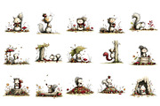 Whimsical Autumn Squirrel Clipart, a Seasonal Illustration by Nicolle's Colorful Art (Thumbnail 2 of 4)