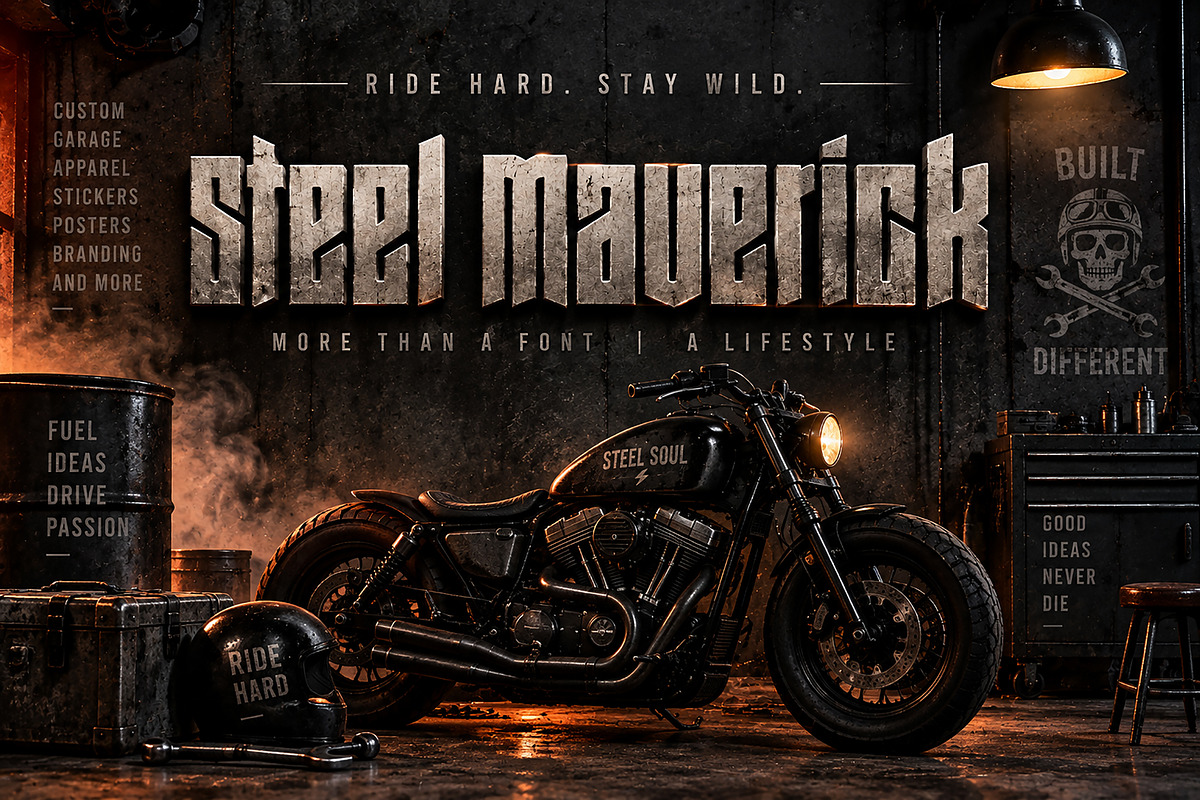 Steel Maverick, a Slab Serif Font by Wow Magic (Photo 4 of 5)