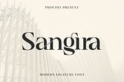 Sangira - Modern Ligature Serif, a Serif Font by Almarkhatype (Thumbnail 1 of 10)