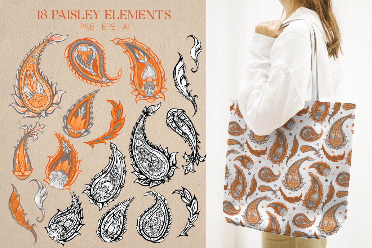 Vector Paisley patterns, a Pattern Graphic by Veleri (Photo 4 of 7)
