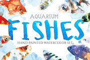 Aquarium Fishes Watercolor Clipart, an Animal Illustration by Catherine Wheel (Thumbnail 1 of 10)