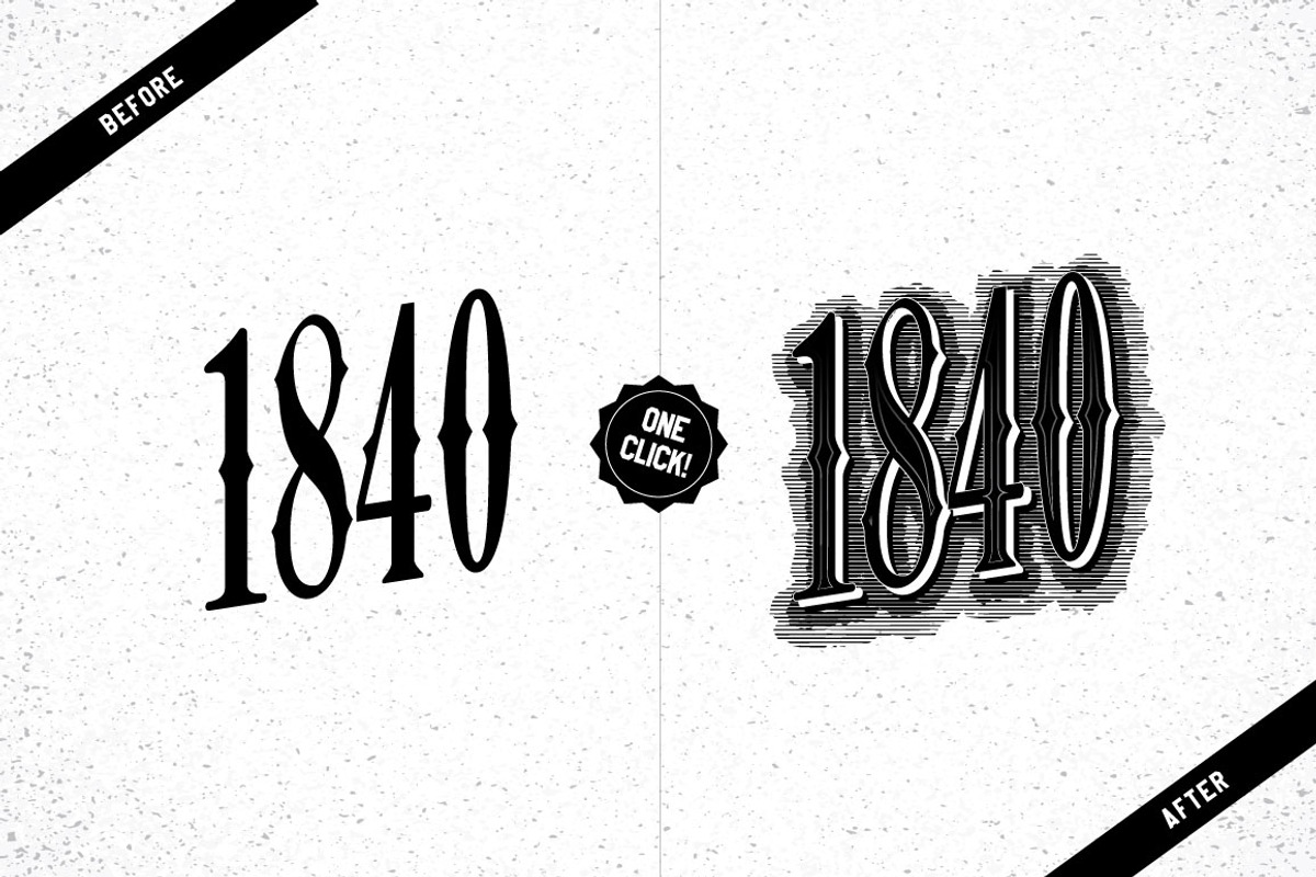 Etch Vintage Graphic Styles, a Layer Style Add-On by Designdell (Photo 2 of 5)