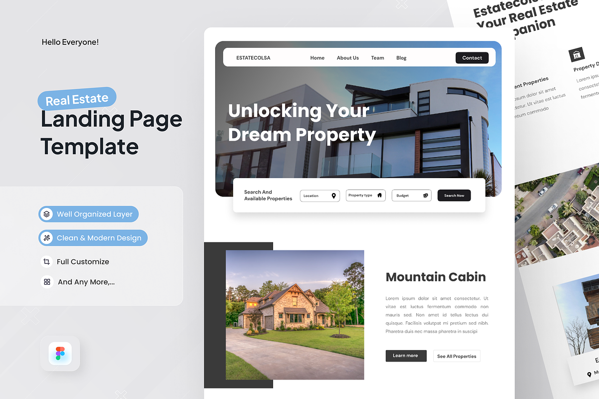 Estatecolsa Real Estate Landing Page, a Landing Page Template by SquidPixey (Photo 1 of 5)