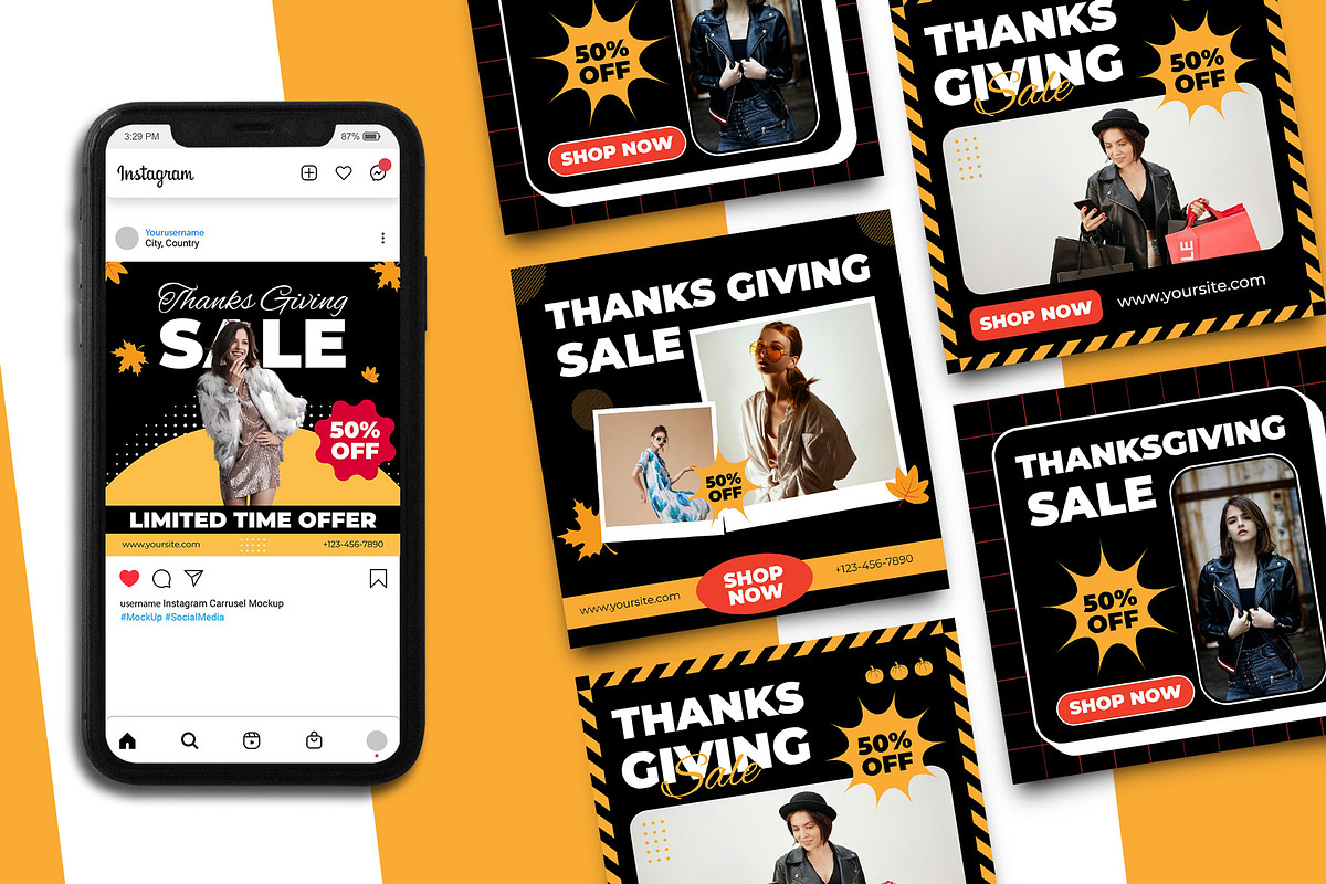 Thanksgiving Sale Instagram Post, a Social Media Template by Artnivora.Std