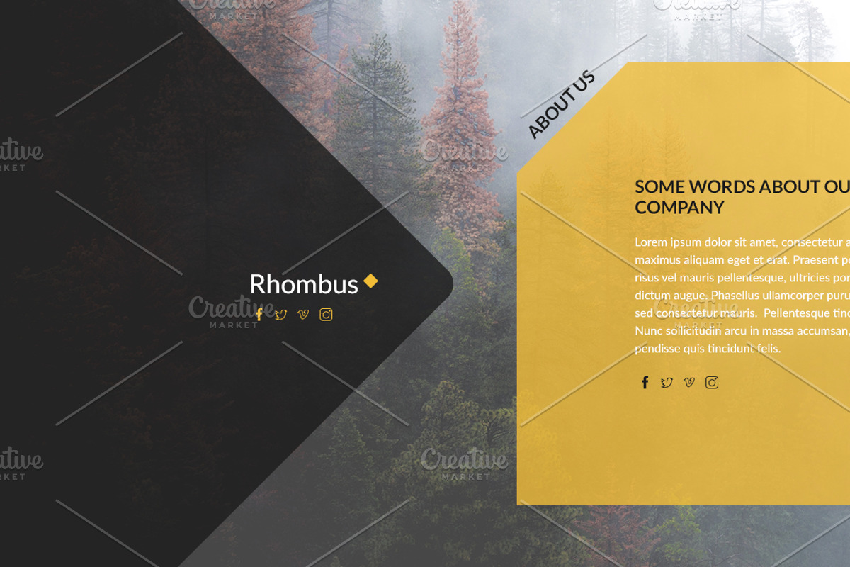 Rhombus Coming Soon PSD Template, a Websites & App Template by Viktor (Photo 4 of 8)