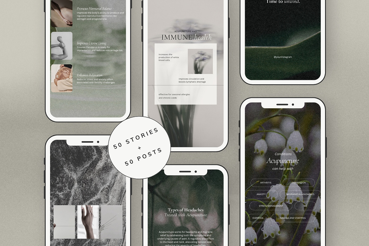 Acupuncture Instagram Templates, a Social Media Template by Terraa Studio Design (Photo 6 of 9)