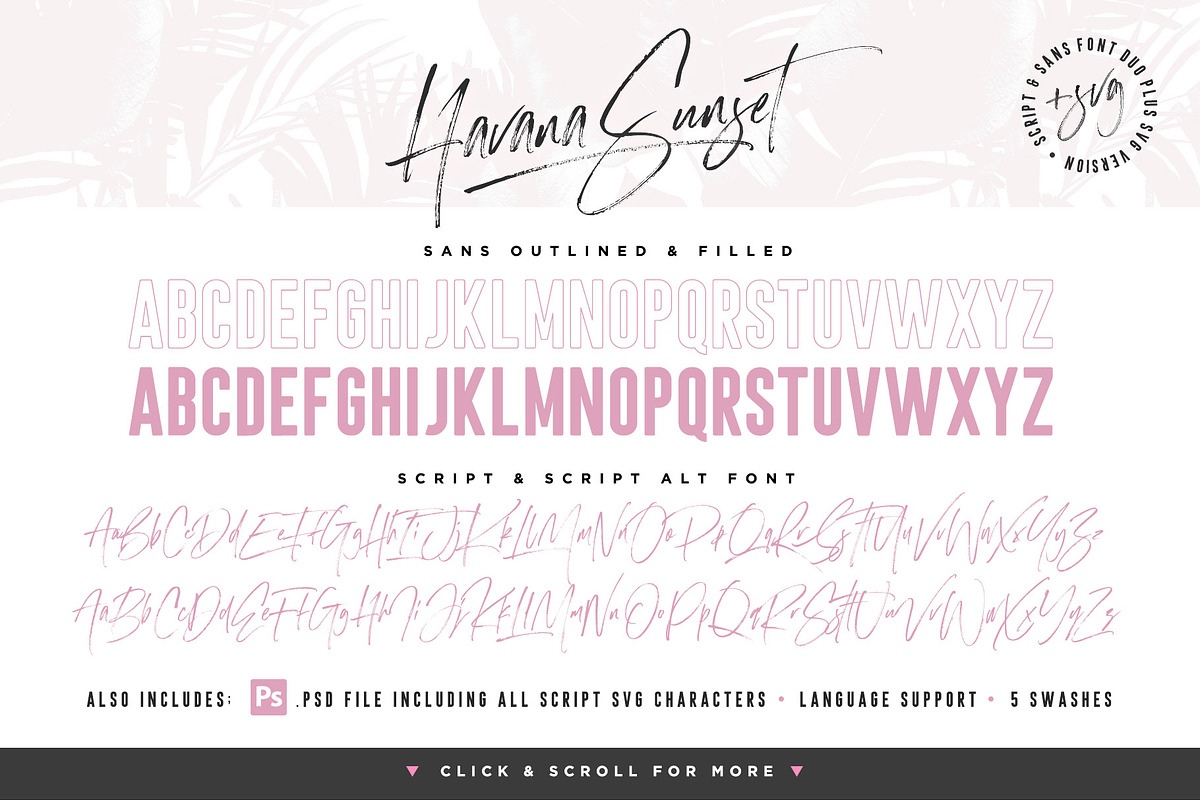 Havana Sunset Font Duo + SVG preview 8