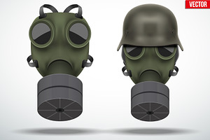 Set Of Vintage Military Gas Mask