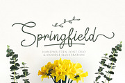 Springfield | Fontduo+Extras, a Script Font by Weape Studio (Thumbnail 1 of 11)