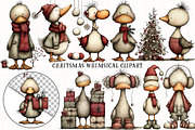Christmas Whimsical Goose Clipart, an Illustration by OK Design (Thumbnail 2 of 6)