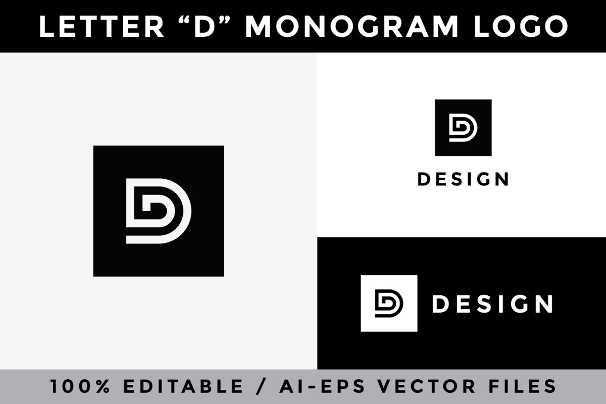 Letter D Monogram Logo, a Branding & Logo Template by Mauro Bertolino (Photo 4 of 6)