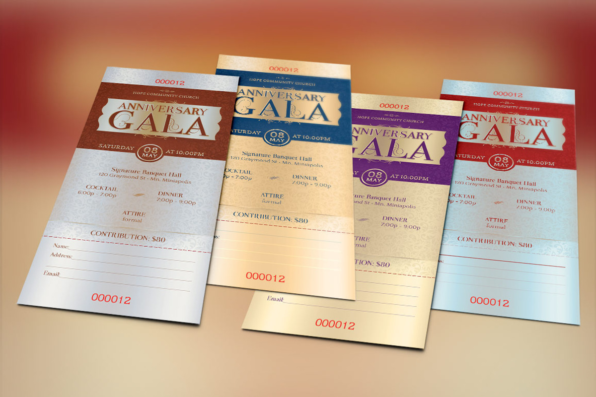 Anniversary Gala Ticket Template, a Templates & Theme by Godserv Designs (Photo 5 of 5)