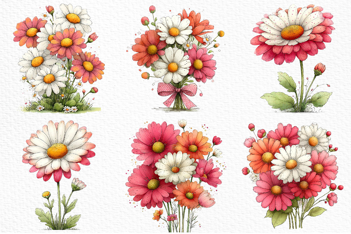 Spring Daisy Flower Clipart Png, an Illustration by Craft Nest (Photo 4 of 11)