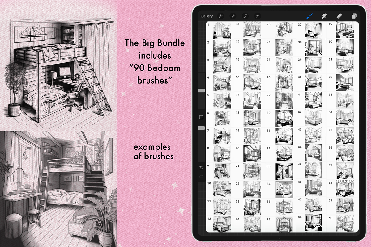 Procreate Interior Room brushes, a Brush Add-On by Revabrush