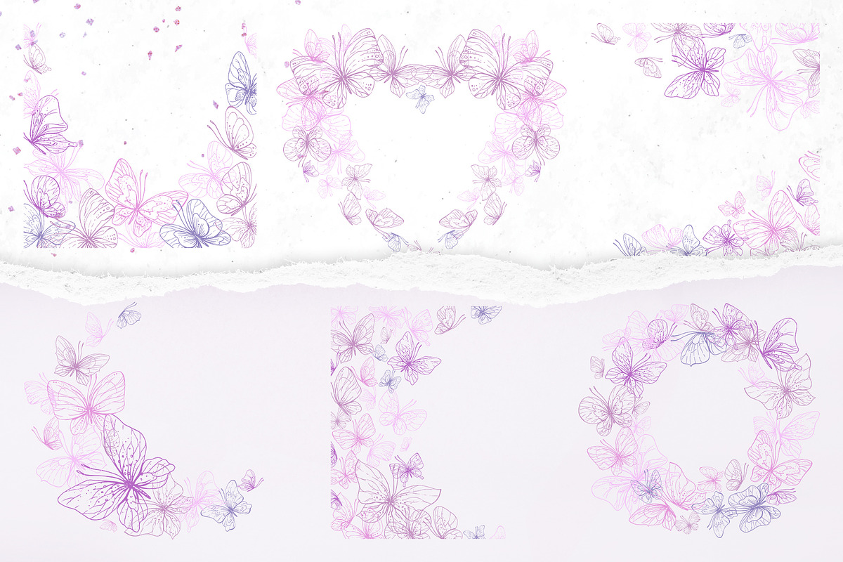 Romantic Line Art Butterflies Vector, an Illustration by NATASHA CHU (Photo 9 of 18)