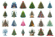 Watercolor Christmas Tree Clipart, an Illustration by SinaCreation (Thumbnail 2 of 7)