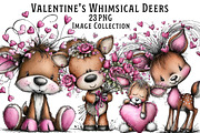 Valentine's Whimsical Deer Clipart, an Illustration by Dream Creation (Thumbnail 1 of 5)