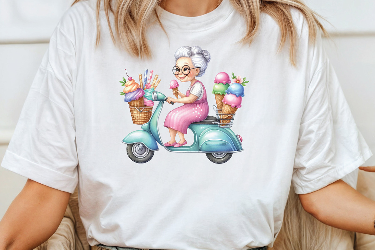 Quirky Grandma Love Ice Cream PNG, an Illustration by CraftArtStudio (Photo 4 of 6)