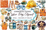 Labor Day Watercolor Clipart, an Illustration by designcity5 (Thumbnail 1 of 5)