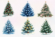Christmas Tree Clipart PNG, an Illustration by Dream Creation (Thumbnail 4 of 7)