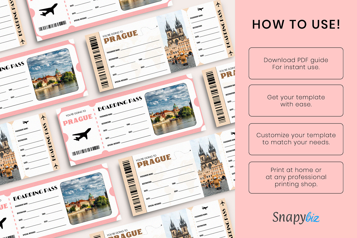 Prague Trip Surprise Gift Ticket, a Design Template by Snapybiz (Photo 8 of 10)