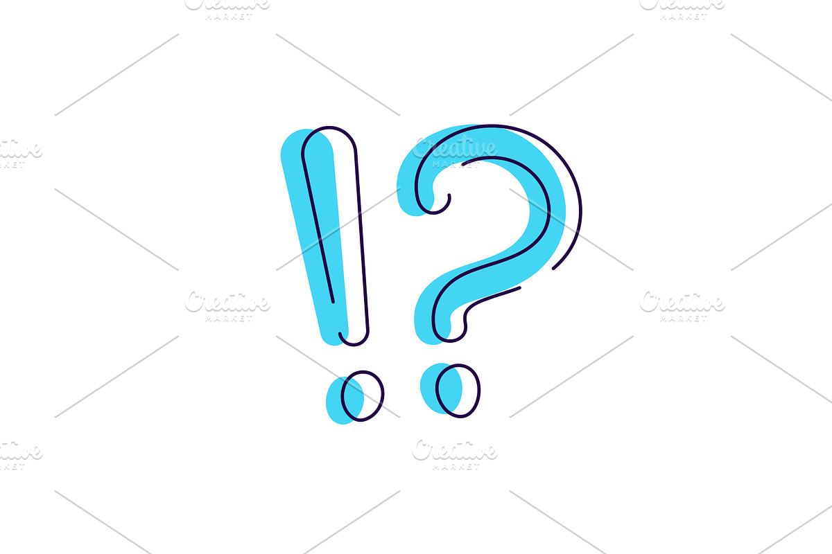 Question and exclamation mark simple, a Technology Illustration by marcovector