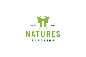 Butterfly Green Drink Logo Design