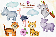 Watercolor Safari Animals clipart, an Animal Illustration by LuiDesignStudio (Thumbnail 2 of 6)
